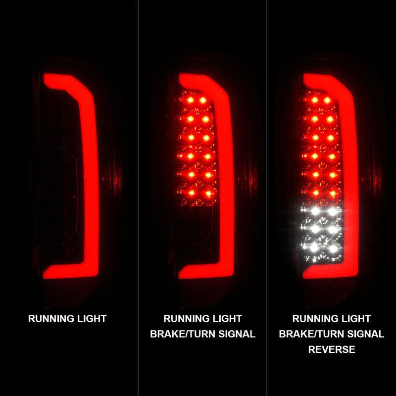 ANZO 15-21 Chevrolet Colorado Full LED Tail Lights w/ Red Lightbar Black Housing Smoke Lens - Jerry's Rodz