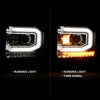 ANZO 2016-2019 Gmc Sierra 1500 Projector Headlight Plank Style Chrome w/ Sequential Amber Signal - Jerry's Rodz