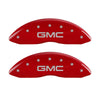 MGP 4 Caliper Covers Engraved Front & Rear Denali Red finish silver ch