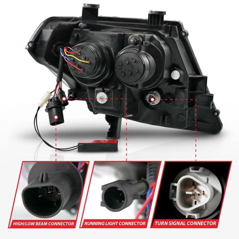 ANZO 09-20 Nissan Frontier Black Projector Plank Style DRL w/ Switchback & Sequential LED DRL - Jerry's Rodz