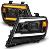 ANZO 09-20 Nissan Frontier Black Projector Plank Style DRL w/ Switchback & Sequential LED DRL - Jerry's Rodz