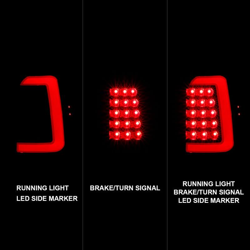 ANZO 1997-2004 Dodge Dakota LED Taillights Black Housing Smoke Lens Pair - Jerry's Rodz