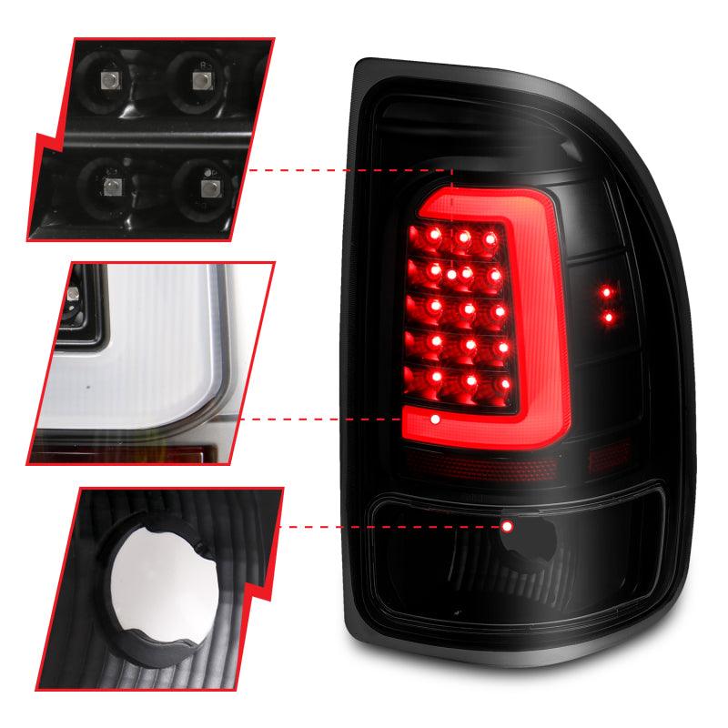 ANZO 1997-2004 Dodge Dakota LED Taillights Black Housing Smoke Lens Pair - Jerry's Rodz