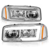 Anzo 99-17 GMC Sierra/Denali Headlights Chrome Amber (w/C Light Bars) - Jerry's Rodz