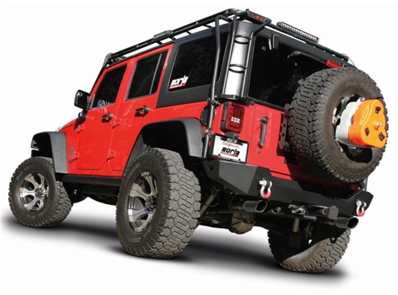 Borla 12-16 Jeep Wrangler 3.6L AT/MT 4DR 4WD S SQ RL AC SR 2.5in 2in TIP 3.5inx3.28in Black Chrome - Jerry's Rodz