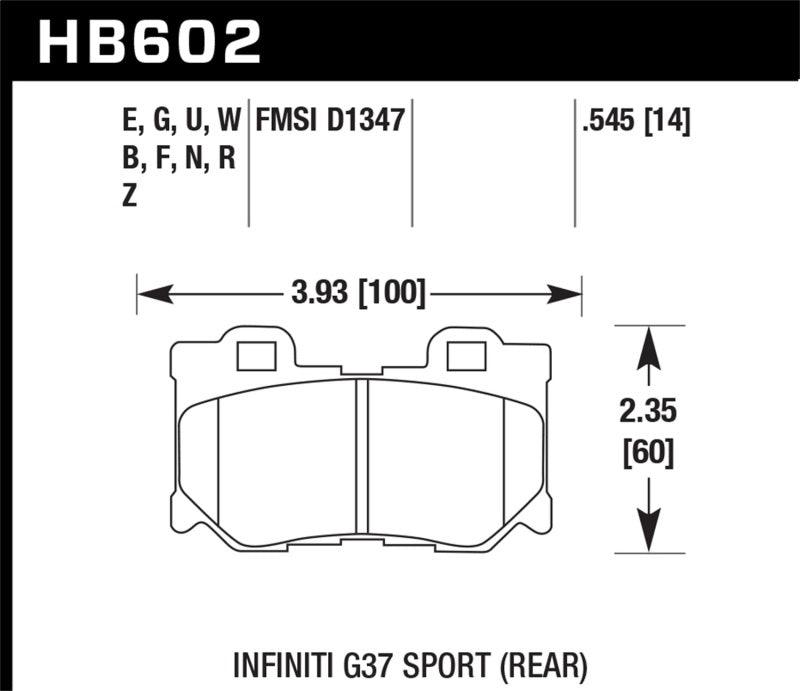 Hawk 10-11 Infiniti FX50 / 09-10 G37 / 09-10 Nissan 370Z DTC-70 Race Rear Brake Pads - Jerry's Rodz