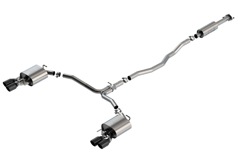 Borla 18-20 Toyota Camry XSE 3.5in Tip Dual Split Rear Exit Cat Back S-Type Exhaust Black Chrome - Jerry's Rodz