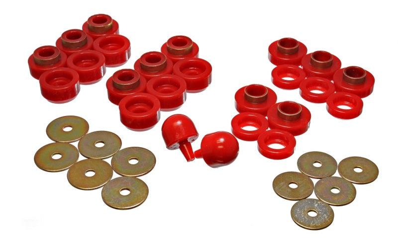 Energy Suspension 97-06 Jeep Wrangler YJ & TJ Red Body(cab) Mount Set - Jerry's Rodz