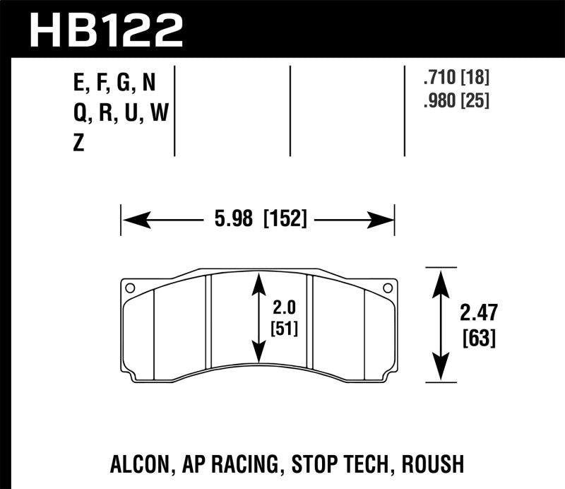 Hawk Stoptech ST-60 Caliper DTC-60 Race Brake Pads - Jerry's Rodz