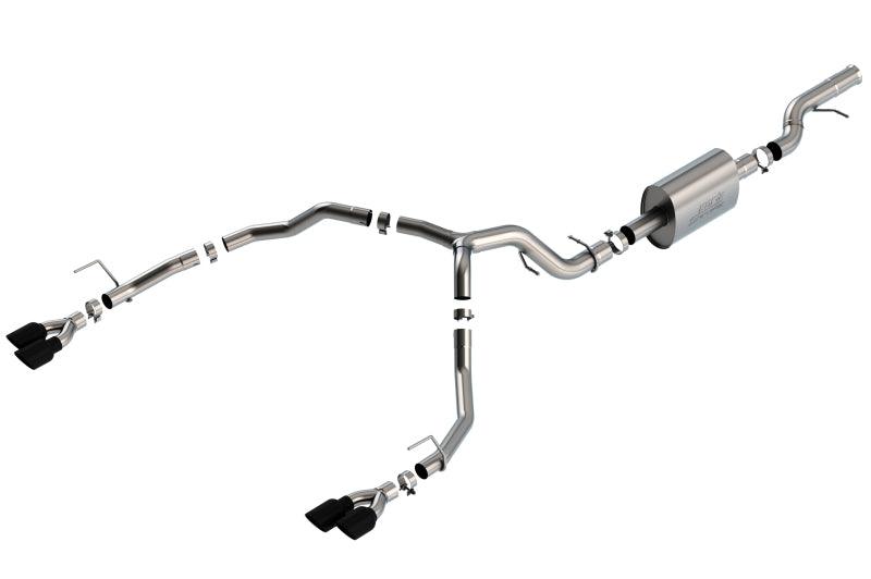 Borla 21-22 Chevrolet Tahoe 6.2L V8 2/4WD 4DR T-304 SS S-Type Cat-Back Exhaust w/ Black Chrome Tips - Jerry's Rodz