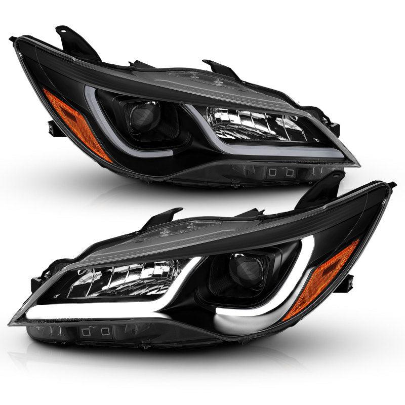 ANZO Projector Headlights With Plank Style Design Black w/Amber 15-16 Toyota Camry (4DR) - Jerry's Rodz