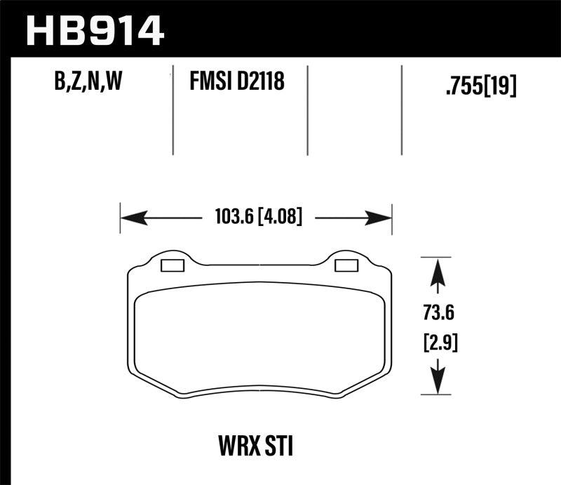 Hawk 2018 Subaru WRX STI DTC-30 Rear Brake Pads - Jerry's Rodz