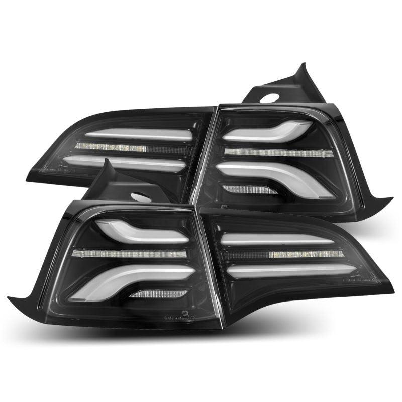 AlphaRex 20-22 Tesla Model Y PRO-Series LED Tail Lights Jet Black w/Seq Sig - Jerry's Rodz