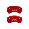 MGP 4 Caliper Covers Engraved Front & Rear 300 Red finish silver ch