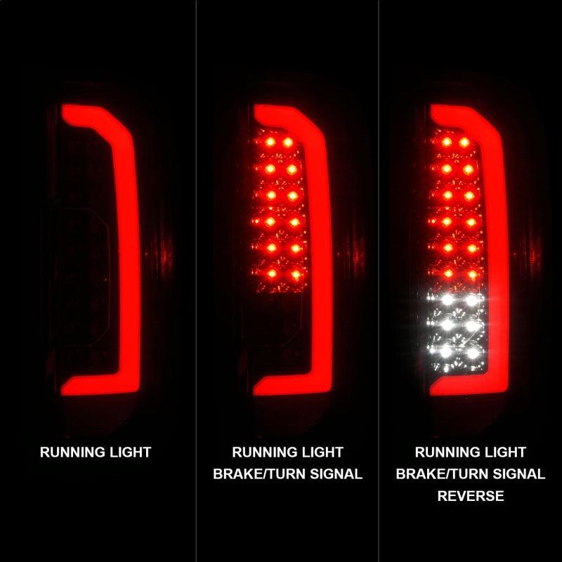 ANZO 15-21 GMC Canyon Full LED Tail Lights w/ Red Lightbar Black Housing Smoke Lens - Jerry's Rodz