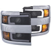 ANZO Projector Headlights 15-17 Chevrolet Silverado 2500HD / 3500HD Black w/ Chrome Rim - Jerry's Rodz