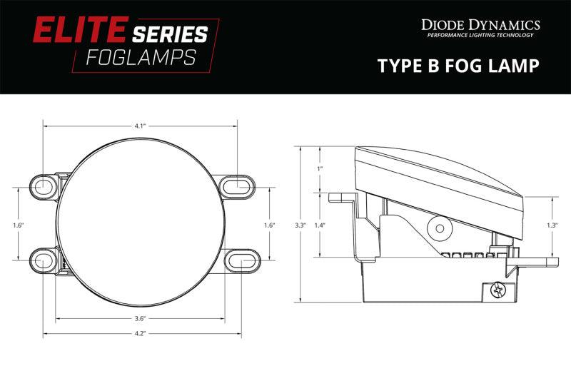 Diode Dynamics Elite Series Type B Fog Lamps - Yellow (Pair) - Jerry's Rodz