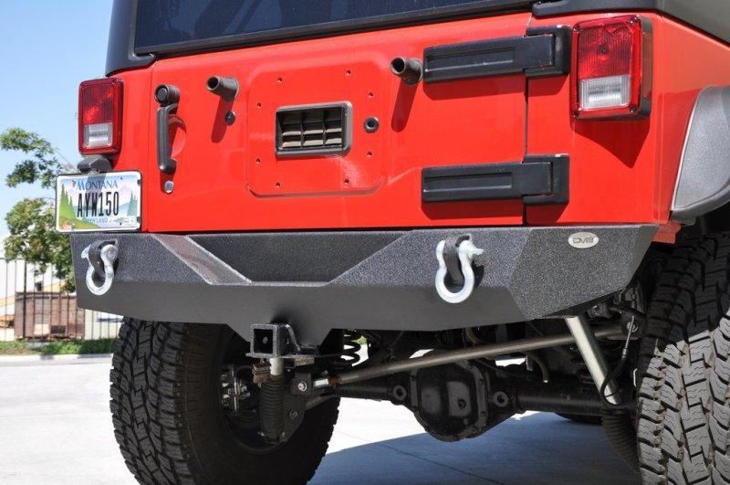 DV8 Offroad 07-18 Jeep Wrangler JK Steel Mid Length Rear Bumper - Jerry's Rodz