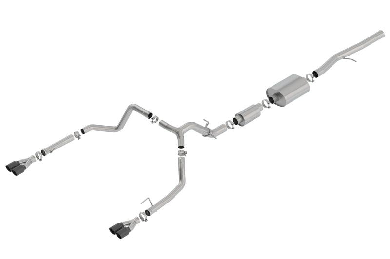 Borla 19 Chevrolet Silverado/GMC Sierra 1500 6.2L SS (S-Type) Catback Exhaust - Black Chrome Tips - Jerry's Rodz