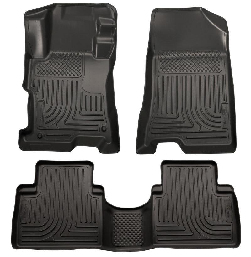 Husky Liners 08-12 Honda Accord (4DR) WeatherBeater Combo Black Floor Liners (One Piece for 2nd Row) - Jerry's Rodz