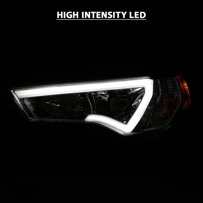 ANZO 14-18 Toyota 4 Runner Plank Style Projector Headlights Chrome w/ Amber - Jerry's Rodz