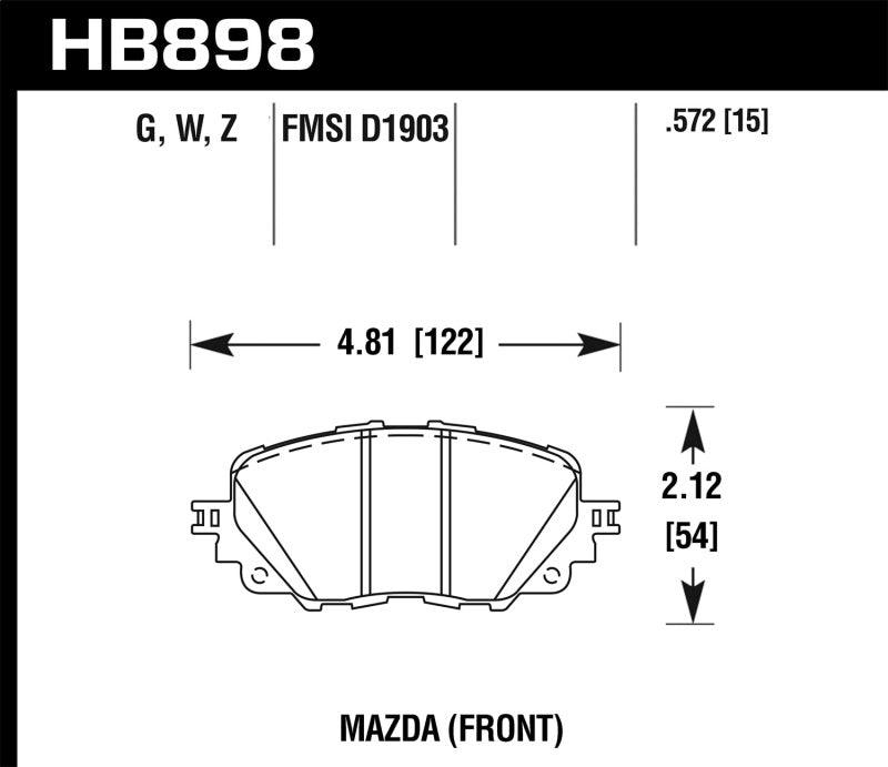 Hawk 17-19 Fiat 124 Spider HPS 5.0 Front Brake Pads - Jerry's Rodz