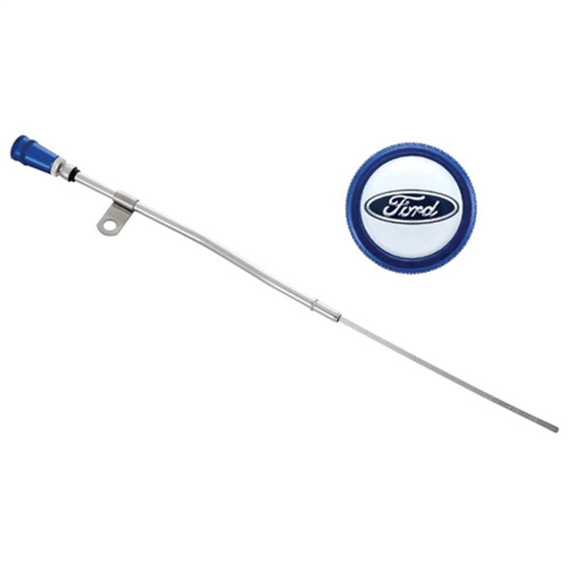 Ford Racing Dipstick Kit - Anodized Aluminum Handle w/ Embossed Ford Logo - Jerry's Rodz