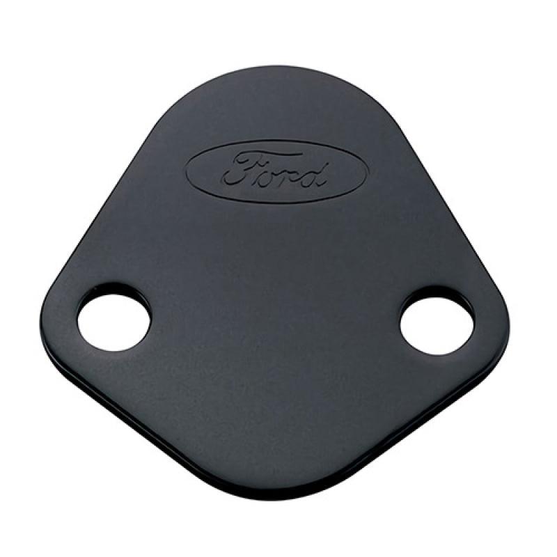 Ford Racing Fuel Pump Block Off Plate - Black Crinkle Finish w/ Ford Oval - Jerry's Rodz