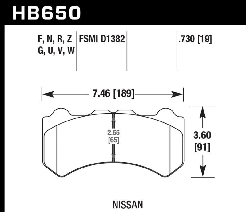 Hawk 09-11 Nissan GT-R DTC-60 Motorsports Front Brake Pads - Jerry's Rodz