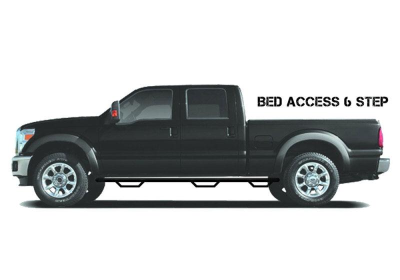 N-Fab Nerf Step 16-17 Toyota Tacoma Double Cab 6ft Bed - Tex. Black - Bed Access - 2in - Jerry's Rodz