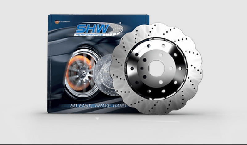 SHW 13-15 Audi RS5 4.2L Rear Drilled-Dimpled Lightweight Wavy Brake Rotor (8T0615601A) - Jerry's Rodz