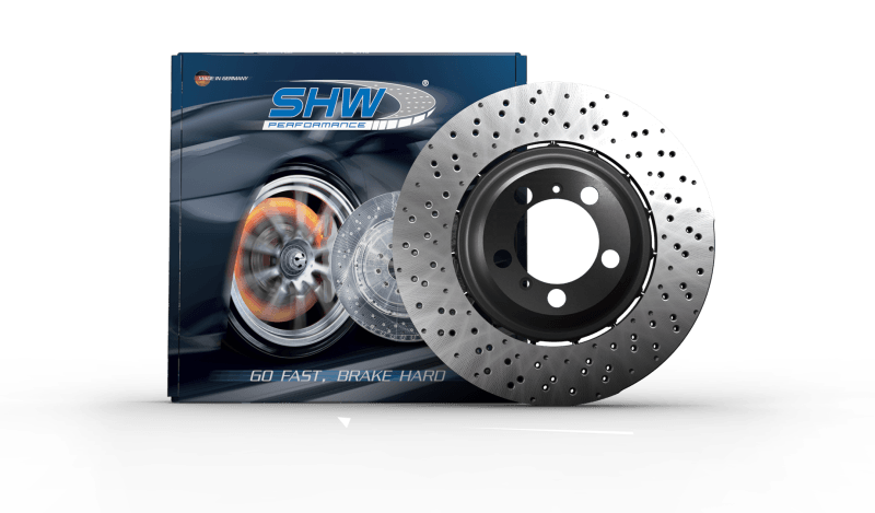 SHW 18-19 Porsche 911 Carrera 4 GTS w/o Ceramics Right Frt Drill-Dimp LW Brake Rotor (9P1615302) - Jerry's Rodz