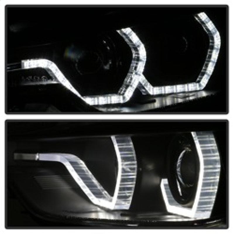 Spyder 12-14 BMW F30 3 Series 4DR Projector Headlights - LED DRL - Black (PRO-YD-BMWF3012-DRL-BK) - Jerry's Rodz