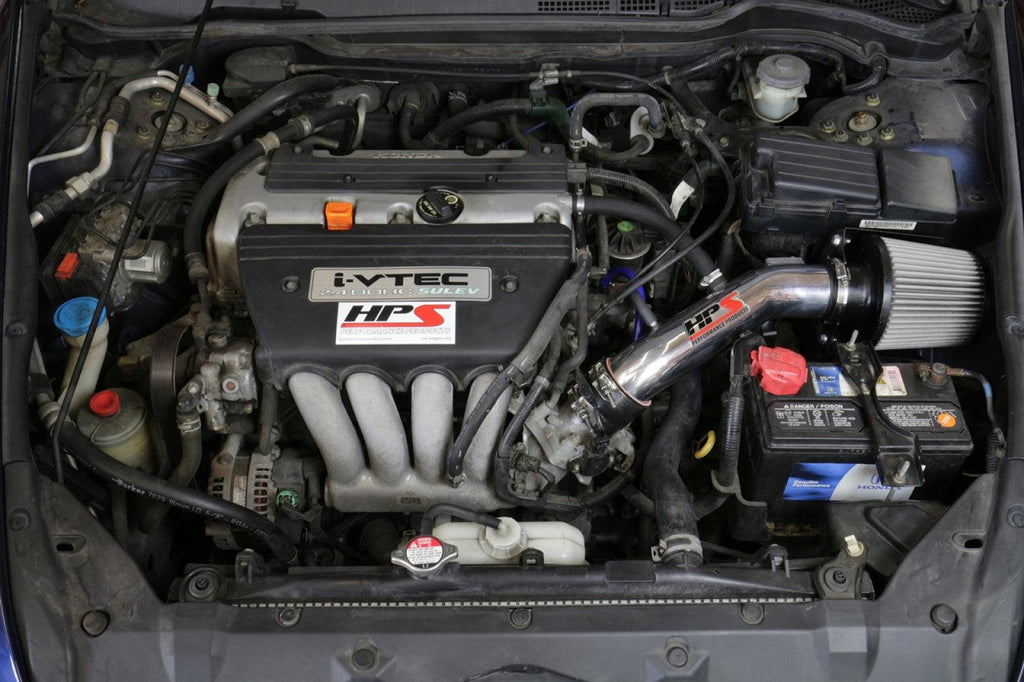 HPS Performance Polish Cold Air Intake Kit for 03-07 Honda Accord 2.4L with MAF