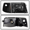 Xtune Ford Ranger 93-97 Crystal Headlights w/ Corner Lights 4pcs Sets Black HD-JH-FR93-SET-BK - Jerry's Rodz