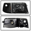 Xtune Ford Ranger 93-97 Crystal Headlights w/ Corner Lights 4pcs Sets Black HD-JH-FR93-SET-BK - Jerry's Rodz